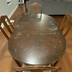 Antique Queen Anne Dining Table & 4 chairs e