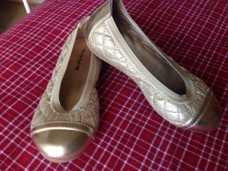 Gold Flats shoes