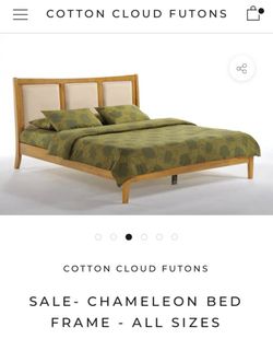 King size natural wood frame