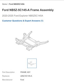 SUBFRAME CROSSMEMBER FROT 2020-2025 FORD EXPLORER