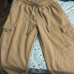 Beige XL Pro Club Cargo Sweats