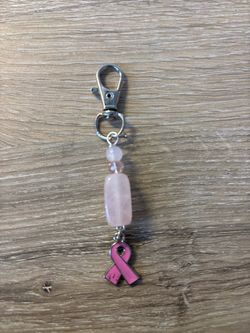 Rose quartz awareness purse clip
