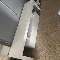 Small Entertainment Stand With Two Glass Shelves