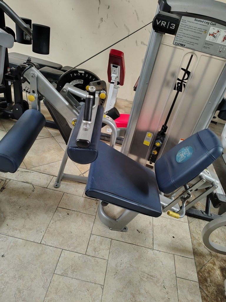 Cybex Commercial Gym Equipment Exercise Fitness Weight Machines Leg Curl Tricep Back Row bundle