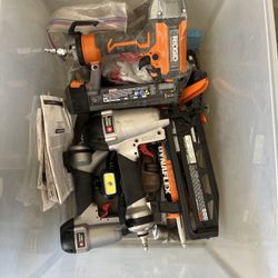 Tool Box With  Gun Nailer Ridge ,tools, Vacuum Rigid 