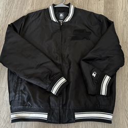 Black Authentic Starter Varsity Jacket - Size Large