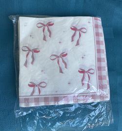 Pink Ribbon Bow Birthday Napkins 50 pk