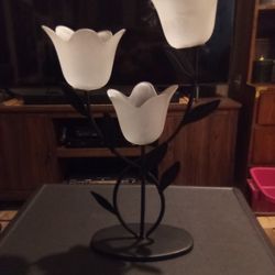 Glass Flowers Candle Holder 