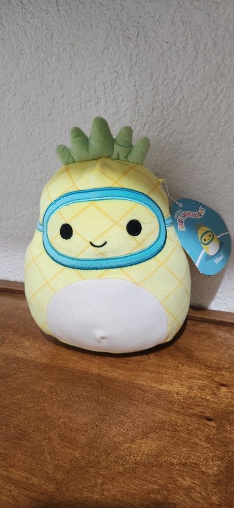 Squishmallow Maui Pineapple in Swim Mask, 5 Inch
