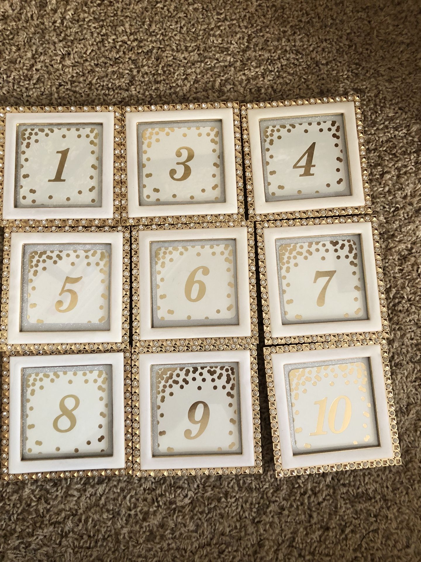 Wedding Party Table Numbers Bling Frames 