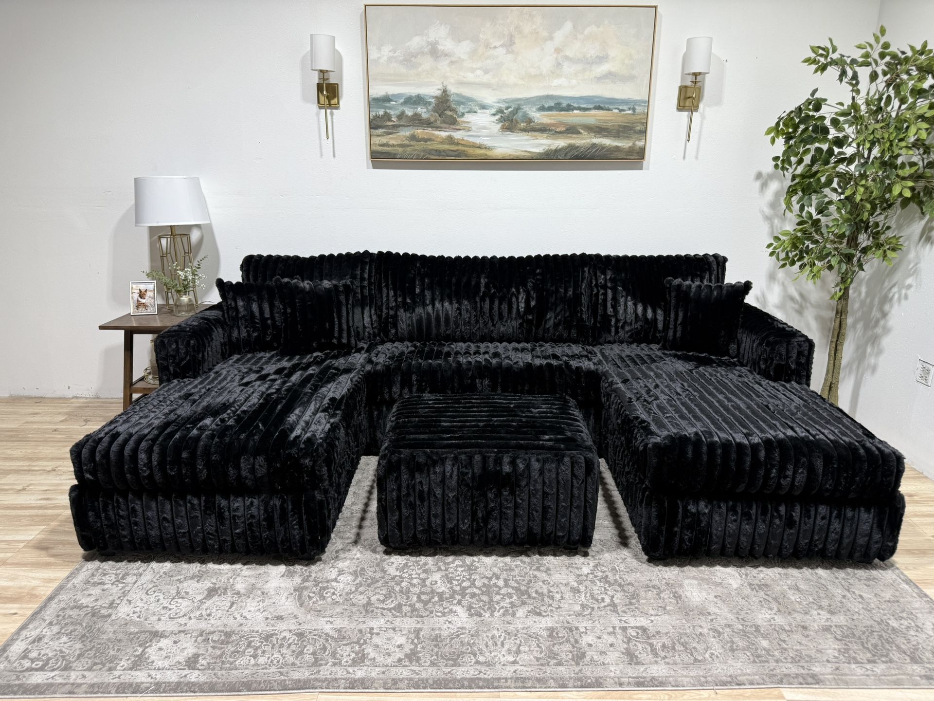 Black Sectional Couch - Delivery Available
