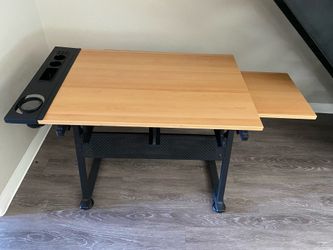 Art Desk -  Office Desk with Side Extension & Built-in Organizer