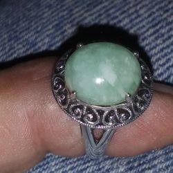 Jade 925 Ring. Size.10