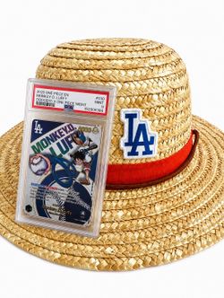 One Piece Luffy Dodgers Promo Card + Straw Hat LA PSA 9 Best Price Authentic 🔥