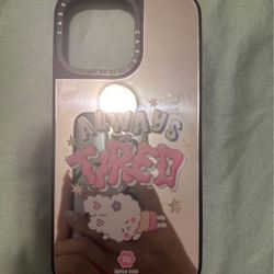 Casetify cute bunny iphone 14 pro max mirror surface case