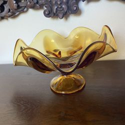 Vintage  Amber Glass Bowl