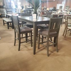 Grey 5pc Counter Height Dining Set