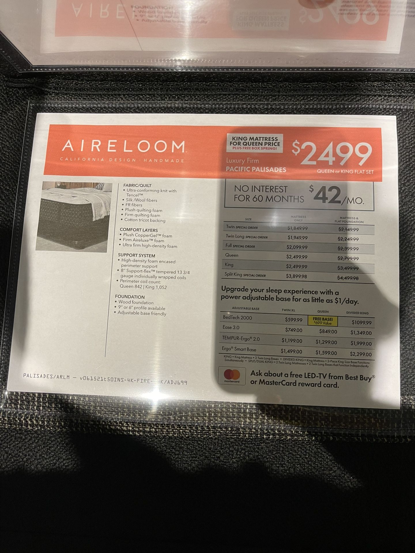 Aireloom Luxury Firm King Mattress W/matching foundation