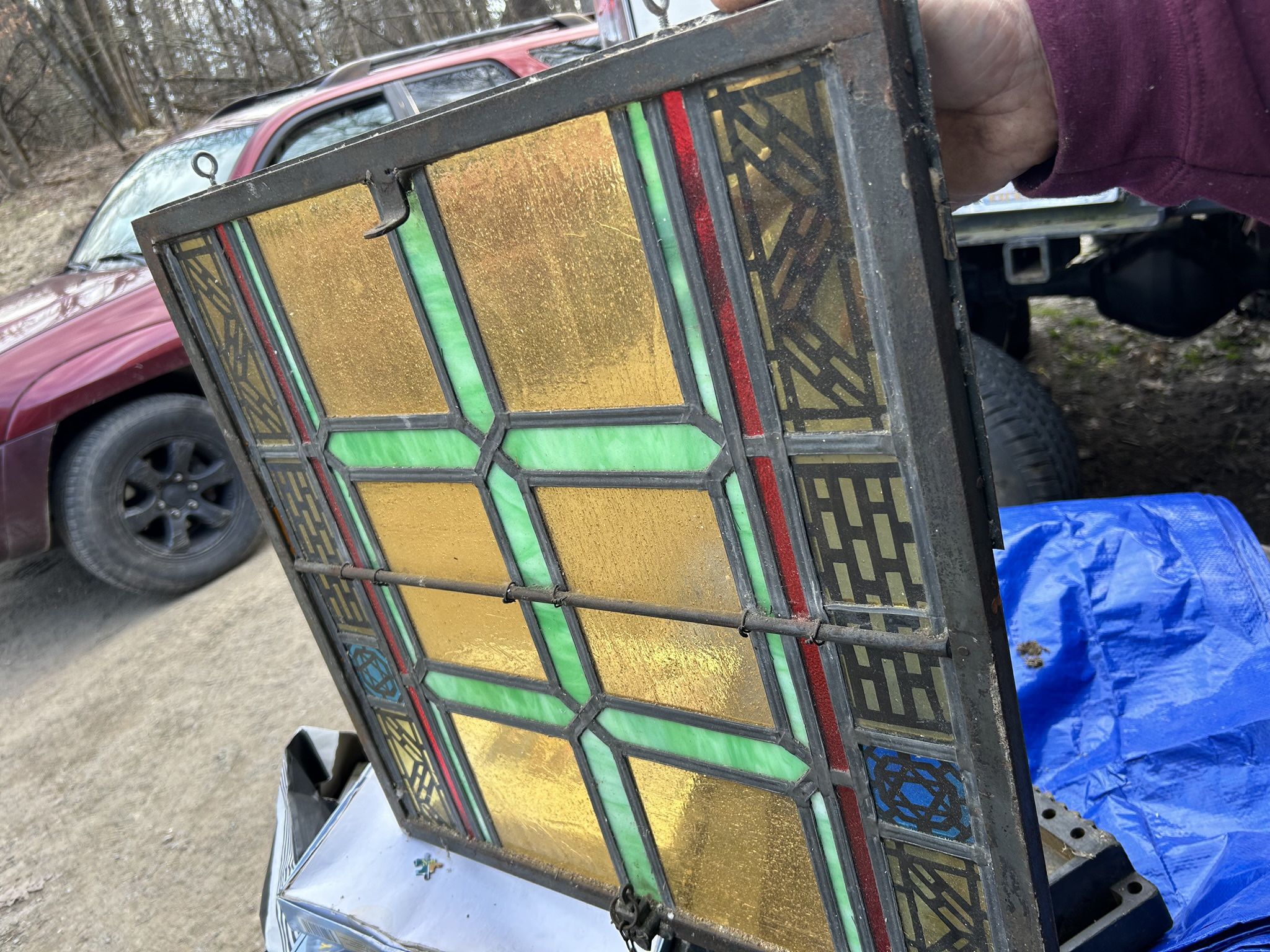 1800S Stained Glass Window Out Of Church