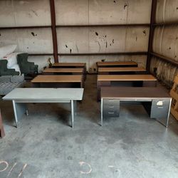 Desks / Shop Tables - Most are Steelcase - Sizes in Pics - Prices in Description