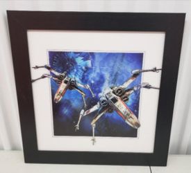 Star Wars X-Wing Fighter Lenticular Wood 20x20 Wall decor