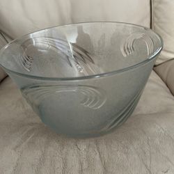 Vintage Clear Glass Punch Bowl