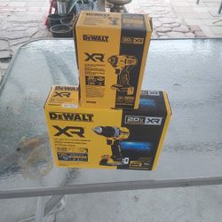 Dewalt  XR Drill 1/2  And Impact Driver  1/4  with Two Batteries And Charger 