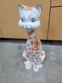 19" Tall Italian Ceramic Cat