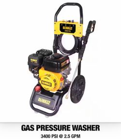 DEWALT 3400 PSI 2.5 GPM Gas Pressure Washer with Maintenance-Free Pump, Heavy-Duty Commercial Cold Water Power Washer