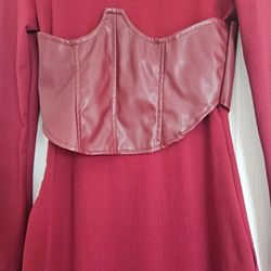 SHEIN Burgundy Corset Dress