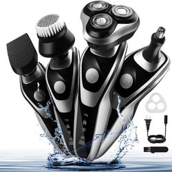 Razors For Men, Rechargeable Rated Waterproof Razors For Men, Three-headed Rotary One-touch Start Wet And Dry Electric Razor For Men, 4-in-1 Razors Fo