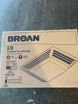 Broan 678 Ventilation Fan with Light
