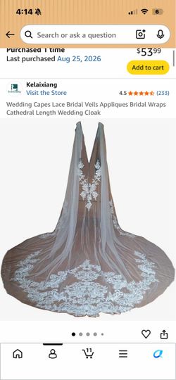 Lace Bridal Cape Veil / Cloak