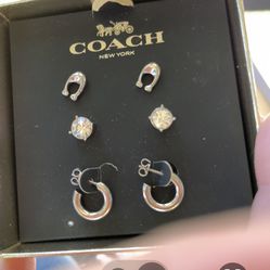 Silver Coach Earrings