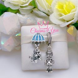"2" Adorable Charms 925 silver for Pandora moments bracelet.