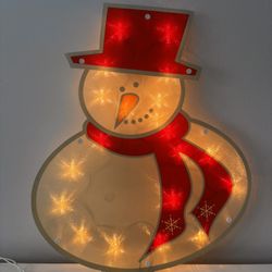  Holiday Time 17” Holographic Lighted Snowman Window Decoration ❄️Read Full Description Below