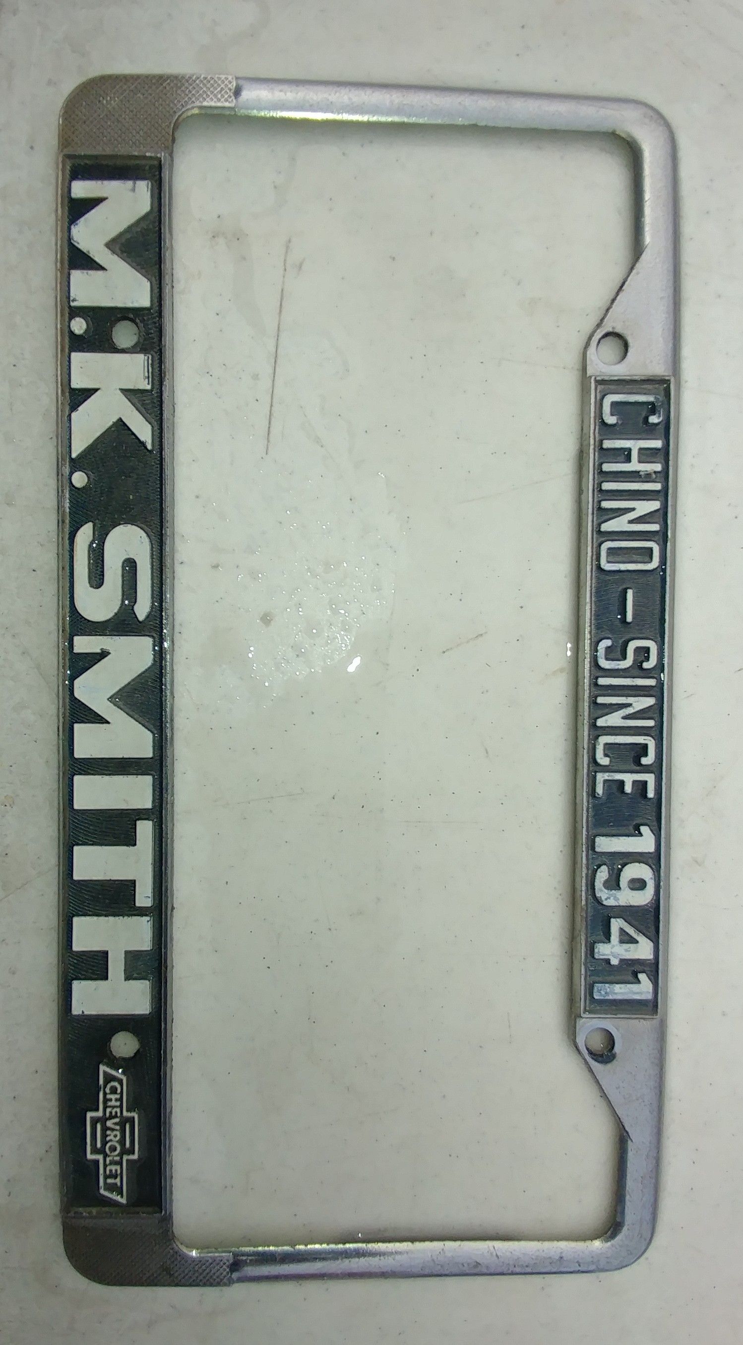 M.K. Smith Chevrolet CHINO chevy License Plate Frame Classic
