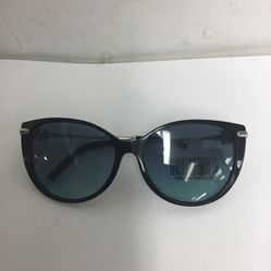 Tiffany & Co Sunglasses TF4178 8001/9S Black CAT Eye Farm Blue Lens 57MM