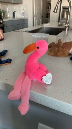 Ty Beanie Babies Pinky Pink Flamingo Plush Beanbag Vintage 1995