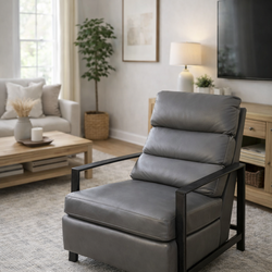 Modern Gray Recliner Chair – Metal Frame – Super Comfortable