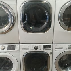 🍂SET WASHER AND DRYER LG WHITE ELECTRIC🍂✔️STACKABLE-SIDE BY SIDE✔️🆓️FREE DELIVERY🆓️