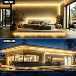 100 ft GZBtech Silicone COB Neon Rope Lights 100FT/30M, 2800K Super Bright Warm White Waterproof Neon Strip Light, AC 110-120V Flexible Soft Cuttable 