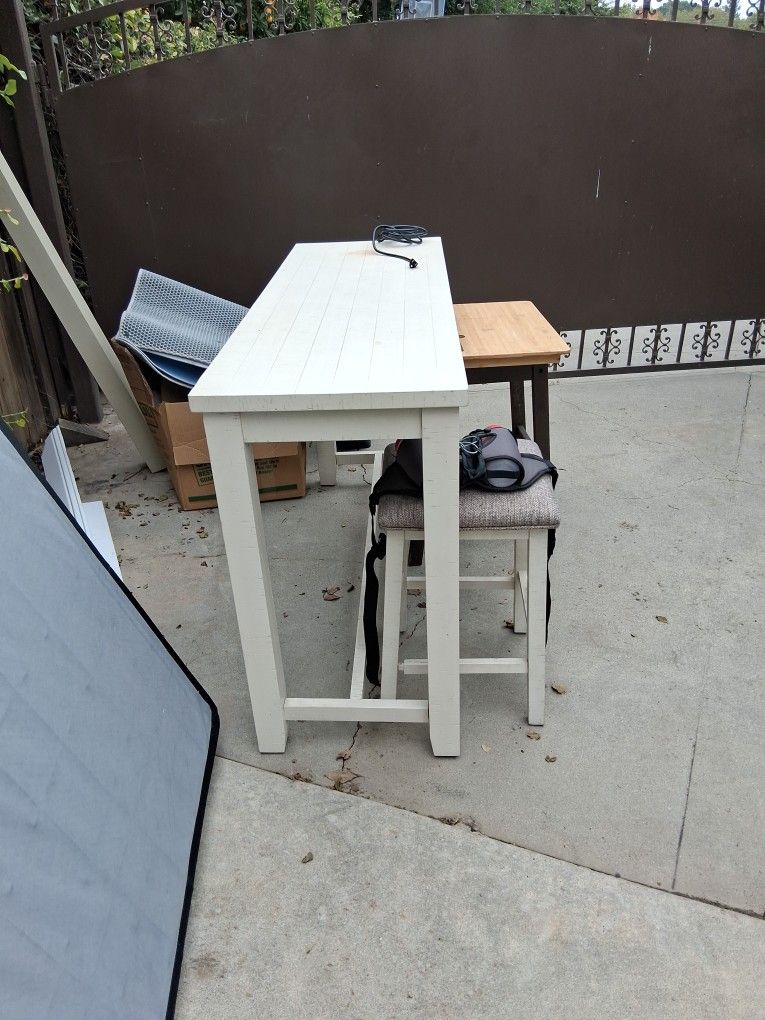 Bar Table With Electrical, Fan, Stools and King Bedframe