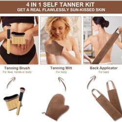 4 in 1 Luxury Velvet Tanning Mitt Self Tanning Mitt Applicator Self Tanner Brush Self Tanner Back Applicator Self Tanner Mitt Tanning Brush Tanning Gl