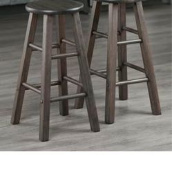 2pcs Stools 24” High Oyster Gray Counter