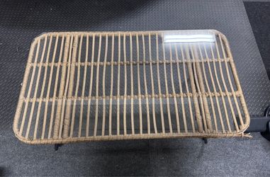 Rattan with Glass Coffee Table