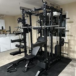 Smith Machine 400 | Adjustable Bench | 245lb Cast Iron Olympic Weights | 7ft Olympic Bar | Fitness | Gym Equipment | FREE DELIVERY/INSTALLATION 🚚 🛠️