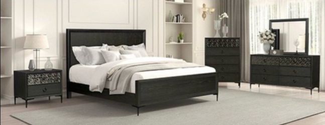 Brand New Espresso 4pc Queen Bedroom Set (Available in Eastern King)