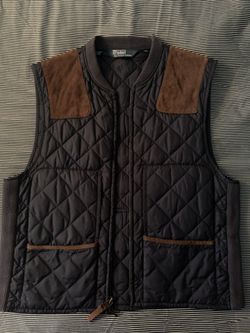Vintage Polo Ralph Lauren Quilted Leather Trim Hunting Vest