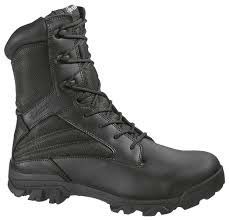 Bates E02068 Black Leather Side Zip Boots